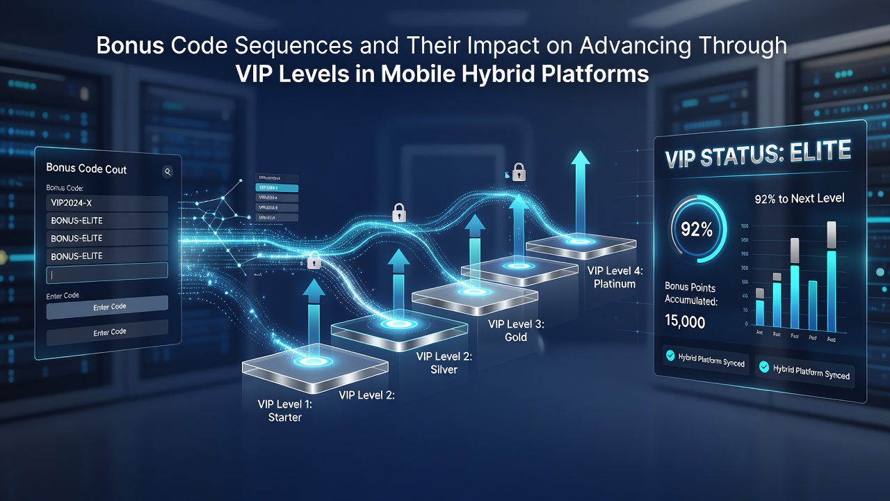 Diagramm zur Verfolgung von Bonus-Code-Ketten und VIP-Progression in Hybrid-Plattformen