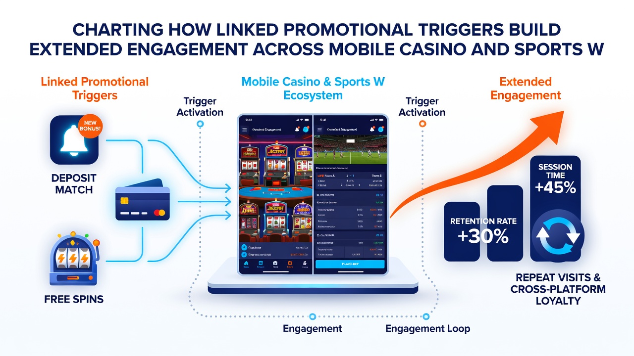 Grafik veranschaulicht langfristige Engagement-Kurven durch gekoppelte Werbeanreize in mobilen Wett-Apps